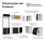 Cocina Integrale Esquinera 399 cm Blanco/Negro Lux Madesa 01