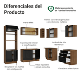 Cocina Integral Esquinera 399 cm Marrón/Negro Lux Madesa 01