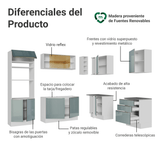 Cocina Integrale Esquinera 399 cm Blanco/Gris Lux Madesa 01