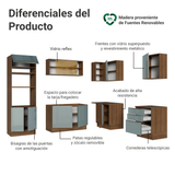 Cocina Integrale Esquinera 416 x 60 cm Marrón/Gris Lux Madesa 01