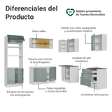 Cocina Integrale Esquinera 416 x 60 cm Blanco/Gris Lux Madesa 01