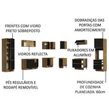 Cocina Integral Esquinera 526cm Marrón/Negro Lux 01