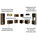 Cocina Integral Esquinera 546cm Marrón/Negro Lux 01