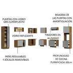 Cocina Integral Esquinera 546cm Marrón/Gris Lux 01
