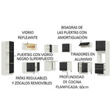 Cocina Integral Esquinera 546 cm Lux Blanco/Negro 03