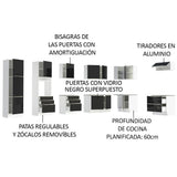 Cocina Integral Esquinera 546 cm Lux Blanco/Negro 05