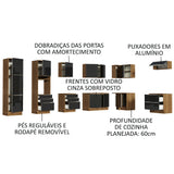 Cocina Integral Esquinera 546cm Marrón/Negro Lux 05