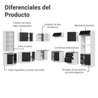 Cocina Integral 566cm Blanco/Negro Lux 01