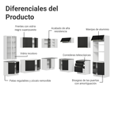 Cocina Integral 566cm Blanco/Negro Lux 01
