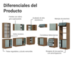 Cocina Integral 566cm Marrón/Gris Lux 01
