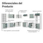 Cocina Integral 566cm Blanco/Gris Lux 01