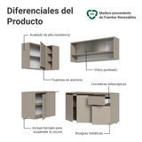 Cocina Integral Esquinera 265 cm sin Patas Crema Nice 03