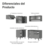 Cocina Integrale Esquinera 325 cm Gris Nice Madesa 03