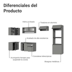 Cocina Integral Esquinera Flotante 385 cm Con Mueble para Horno Gris Nice Madesa