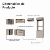 Cocina Integrale Esquinera Suspendida 385 cm Crema Nice Madesa 02