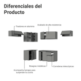 Cocina Esquinera 405 cm Sin Patas Nice Gris 01