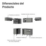 Cocina Integrale Esquinera 405cm Gris Nice Madesa 02