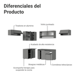 Cocina Integral 405 cm sin Patas Gris Nice