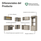 Cocina Integral Esquinera 445cm Flotante Crema Nice Madesa 04