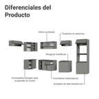 Cocina Integral Esquinera Flotante 465 cm Con Mueble para Horno Gris Nice Madesa