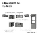 Cocina Integral 465 cm sin Patas Gris Nice 06