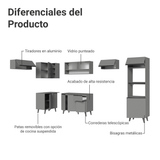 Cocina Integrale Esquinera 465cm Gris Nice Madesa 08