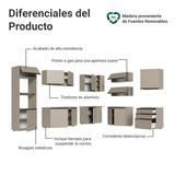 Cocina Integral Esquinera 465 cm sin Patas Crema Nice 10