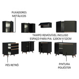 Cocina Integral Esquinera 392cm Negro Reims 02
