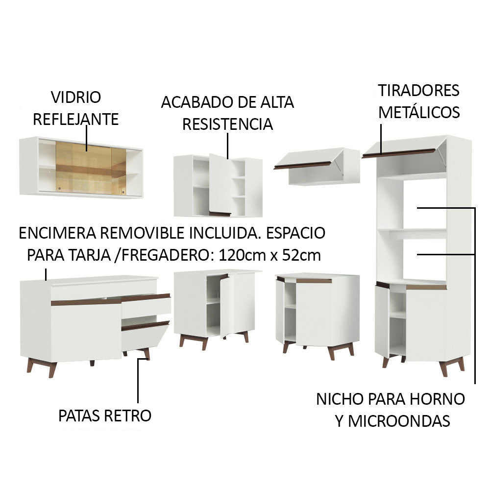 Cocina Integral de Esquina 402cm Blanco Reims 01