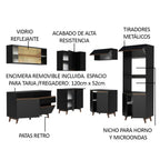 Cocina Integral Esquinera 402 cm Reims Negro 01