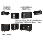 Cocina Integral Esquinera 402 cm Reims Negro 03