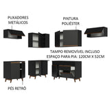 Cocina Integral Esquinera 402 cm Reims Negro 03