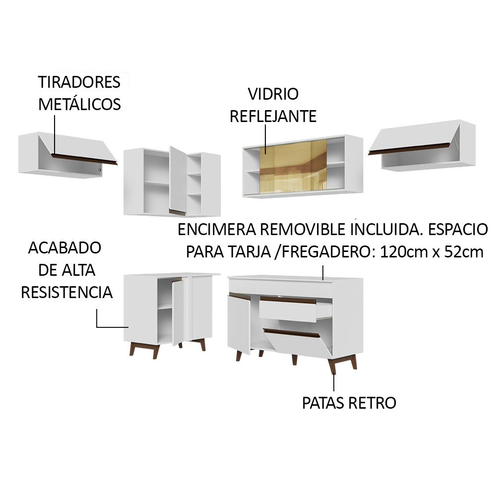 Cocina Integral de Esquina 402cm Blanco Reims 04