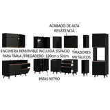 Cocina Integral Esquinera 437cm Negro Reims Madesa 01