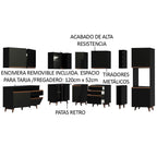 Cocina Integral Esquinera 437cm Negro Reims Madesa 01