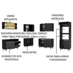 Cocina Integral Esquinera 452cm Negro Reims 01