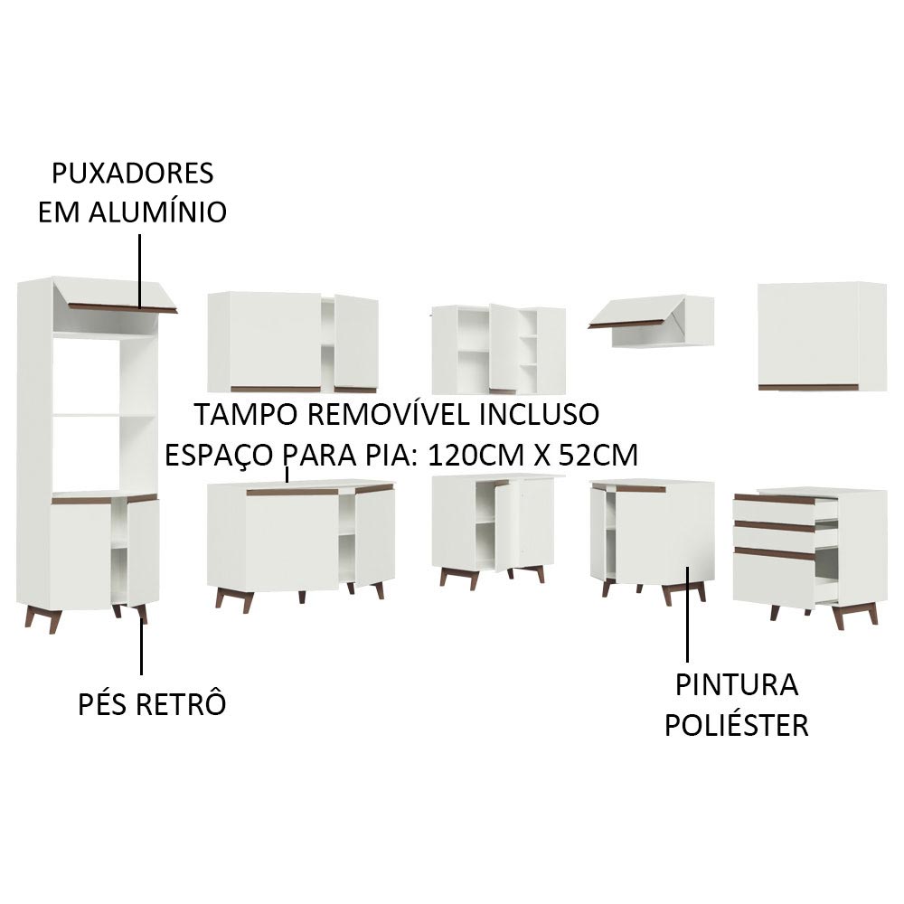 Cocina Integral Esquinera 462cm Blanco Reims 01