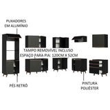 Cocina Integral Esquinera 462cm Negro Reims 01