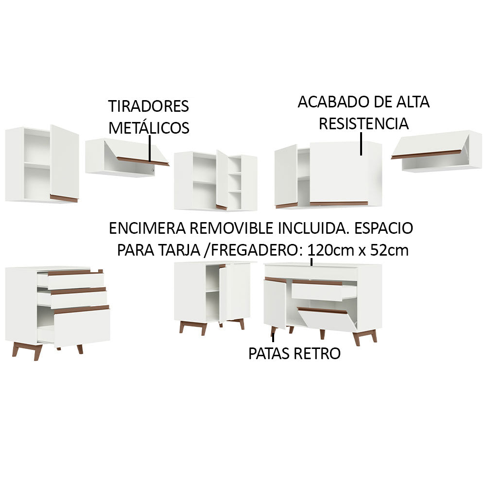 Cocina Integral Esquinera 462cm Reims Blanco 03