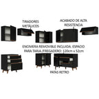 Cocina Integral Esquinera 462cm Reims Negro 03