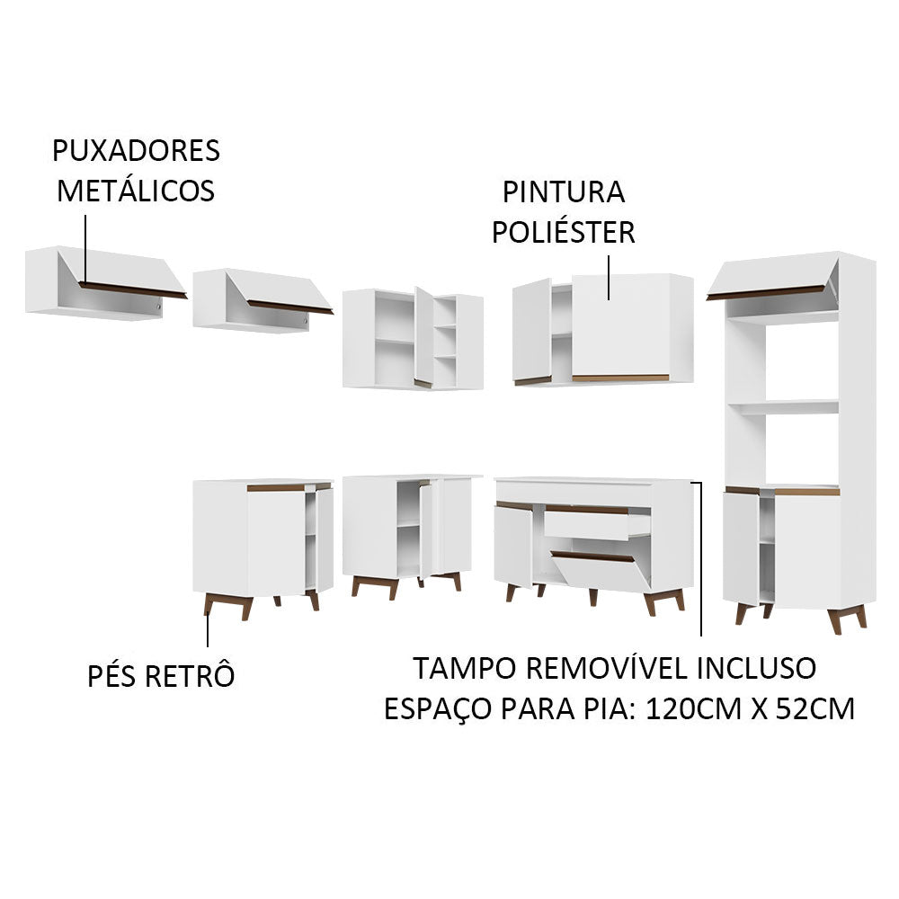 Cocina Integral de Esquina 472cm Blanco Reims 01