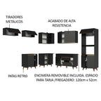 Cocina Integral Esquinera 472cm Reims Negro 01