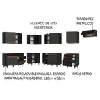Cocina Integral Esquinera 512cm Reims Negro 01