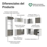 Cocina Integral Esquinera 399 cm Blanco/Gris Vik Madesa 01