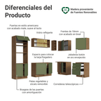 Cocina Integral Esquinera 399 cm Marrón/Verde Vik Madesa 02