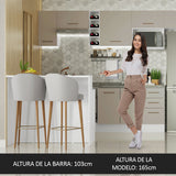 Isla de Cocina con Encimera y Gabinete Bajo 120 cm Blanco/Crema Agata
