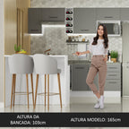 Isla de Cocina 120 cm 2 Puertas 3 Cajones Blanco/Gris Agata Madesa