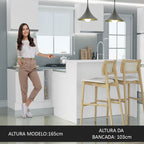 Isla de Cocina 120 cm 2 Puertas 3 Cajones Sin Encimera Blanco Glamy Madesa