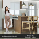 Isla de Cocina con Encimera y Gabinete Bajo 120 cm Marrón/Blanco Glamy