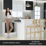Isla de Cocina y Gabinete Bajo (Sin Encimera) 120 cm Blanco/Negro Glamy